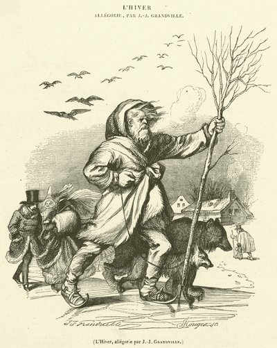 Vinter, allegori (gravering) af French School