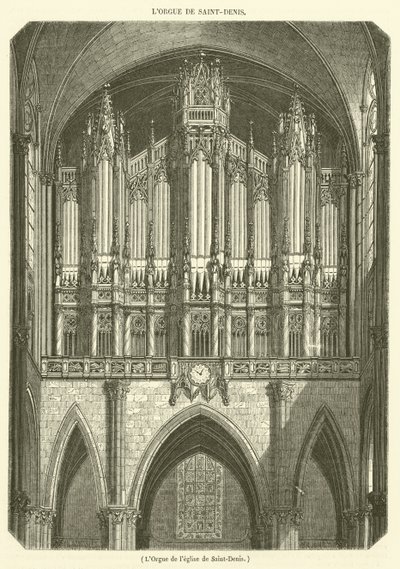 Saint-Denis-kirkens orgel (gravering) af French School