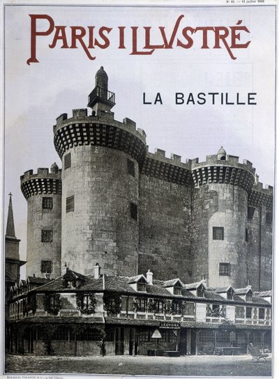 La Bastille. Forside af avisen "Paris illustrious"" af 13. juli 1889. af French School