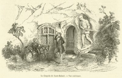 Saint-Roberts kapel, udvendig udsigt (gravering) af French School