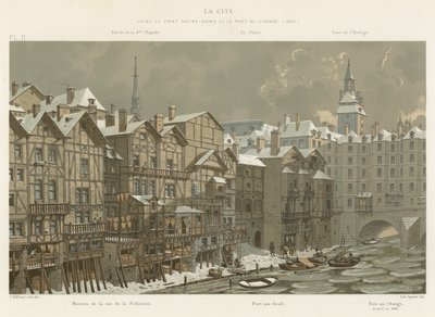 La Cite, mellem Pont Notre-Dame og Pont au Change, 1650 af French School