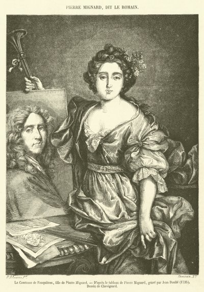 Grevinden af ​​Feuquieres, datter af Pierre Mignard (stik) af French School
