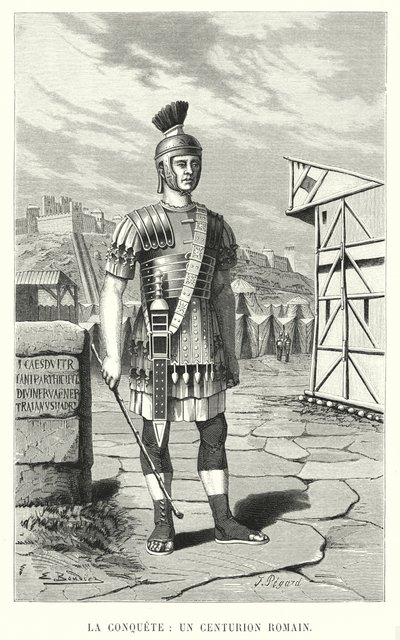 La Conquete, Un Centurion Romain (gravering) af French School