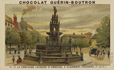 Jacques dAmboise-fontænen i Clermont-Ferrand, Puy-de-Dome af French School