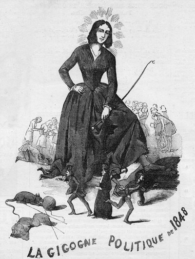 Den politiske Gigogne af 1848 (George Sand (Aurore Dupin, Baronne Dudevant) (1804-1876) fransk forfatter). af French School
