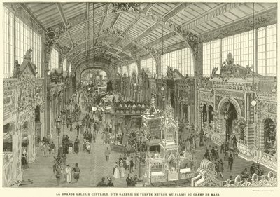 Det Store Centralgalleri, kendt som Thirty Meter Gallery, ved Palais du Champ de Mars (gravering) af French School