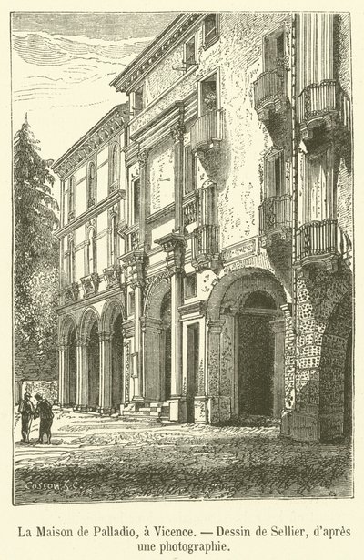 La Maison de Palladio, a Vicence (gravering) af French School
