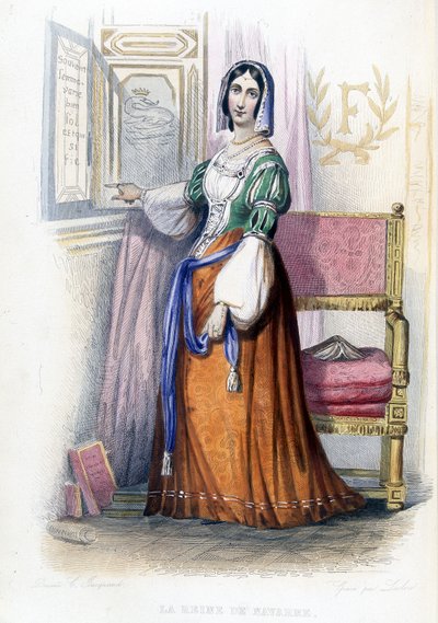 Dronningen af ​​Navarra (Margarita?) - i "" Le Plutarque francais"", red. Mennechet af French School