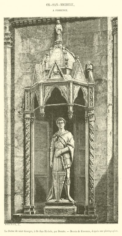 La Statue de Saint Georges, en Or-San-Michele (gravering) af French School