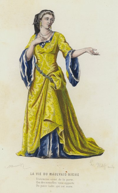 The Life of the Bad Rich (farvet gravering) af French School