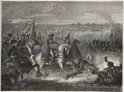 La battle de Lonato - NAPOLEON VED LONATO - Også kaldet det andet slag ved CASTIGLIONE: i sit italienske felttog besejrer Napoleon østrigerne under Wurmser og tvinger dem til at trække sig tilbage til Mantova. 3. august 1796 - New National Encyclopedia af  af French School