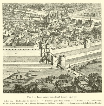 Den anden Porte Saint-Honore, i 1450 af French School