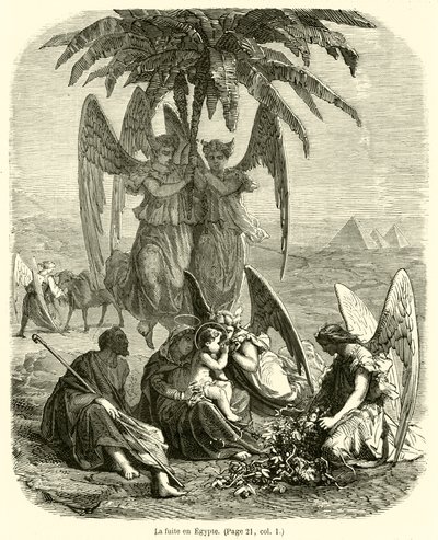 Lækage i Egypten (enggraving) af French School
