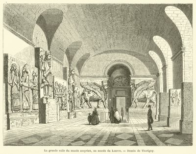 Den store sal i det assyriske museum, på Louvre-museet af French School