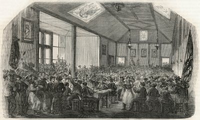 Bådmændenes værtshus i Bercy i det 19. århundrede - Indgravering i "Tableau-de-Paris"" af Edmond Texier 1852 af French School