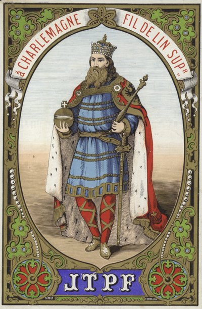 Etiket til Charlemagne-tråd af French School