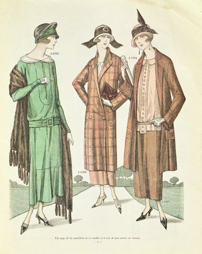 Damemode, illustration fra La Veritable Mode Francaise de Paris, 1924 af French School