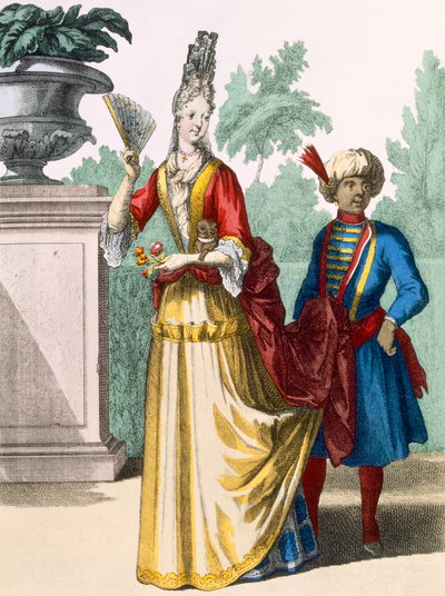 Dame i sommerkjole, ca.1690-1700 af French School