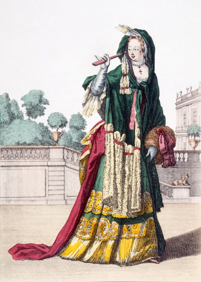 Ladys grønne silkesjal, 1650 af French School