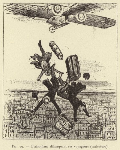 Flyet, der går fra borde af sine passagerer (karikatur) (gravering) af French School