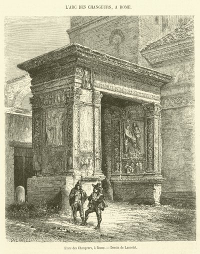 The Arch of the Changers, i Rom (gravering) af French School