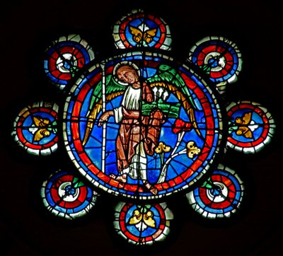 Sidste dom: en engel med lidenskabens spyd (w143) af French School