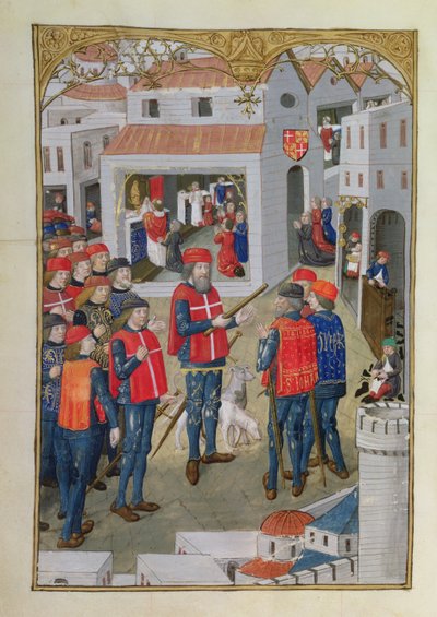 Lat 6067 fol.33v The Knights of St. af French School