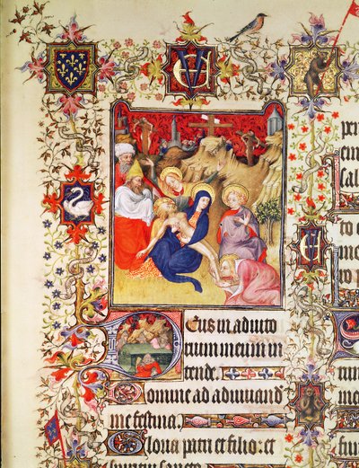 Lat 919 f.77 The Deposition of Christ, fra Grandes Heures of Duc de Berry, 1409 af French School
