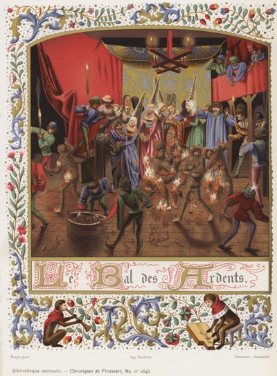 Der Ball der Brennenden (Chromolithografie) von French School