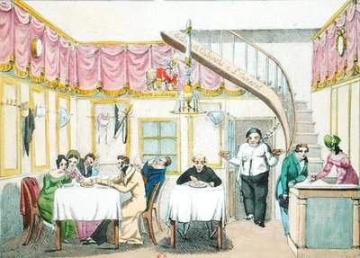 Le Boeuf a la Mode, rue Valois, Paris, fra Le Gout du Jour, ca. 1830 (se også 175977) af French School