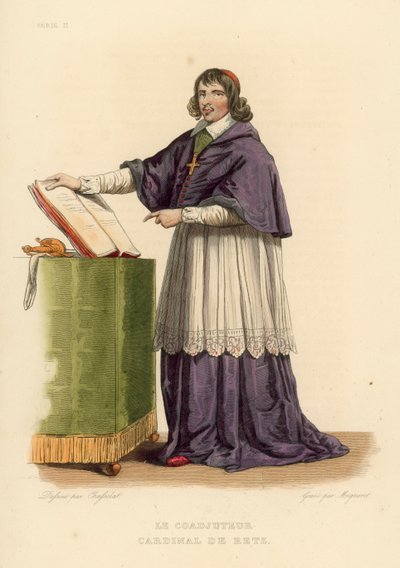 The Coadjutor, Cardinal de Retz (farvet gravering) af French School