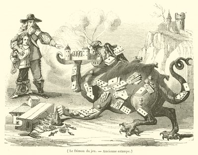 Le Demon du jeu (kobberstik) af French School