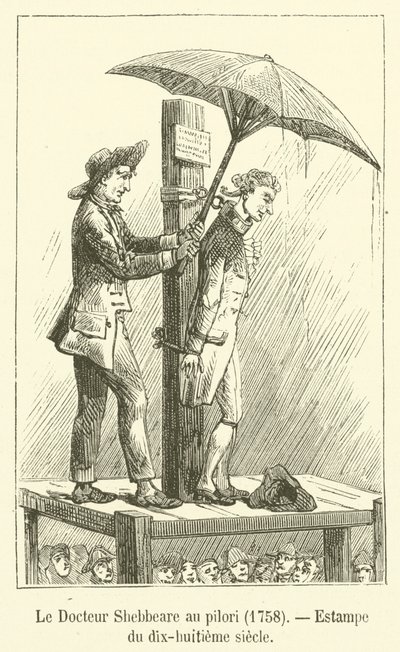 Doktor Shebbeare i søjlen, 1758, Tryk fra det attende århundrede af French School