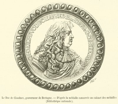 Hertugen af ​​Chaulnes, guvernør i Bretagne (gravering) af French School