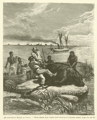 Løjtnant Harou i Congo (gravering) af French School
