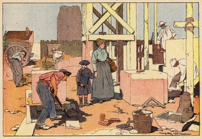 Le Macon, The Mason (farve litho) af French School
