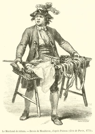 The Ribbon Merchant (gravering) af French School