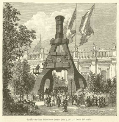 Støbehammeren fra Creusot-fabrikken (gravering) af French School