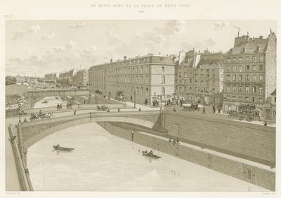 Petit-Pont og Place du Petit-Pont, 1880 af French School
