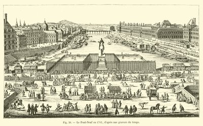 Pont-Neuf i 1702, fra en gravering fra tiden af French School