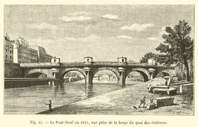 Pont-Neuf i 1845, udsigt taget fra bredden af ​​Quai des Orfevres af French School