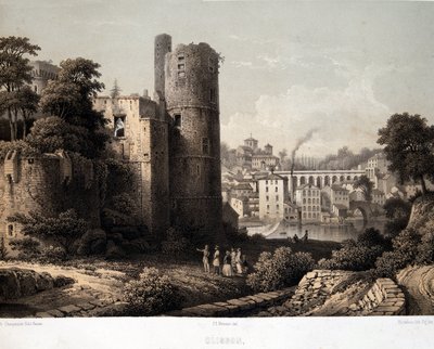 Clisson Castle - Litografi af French School