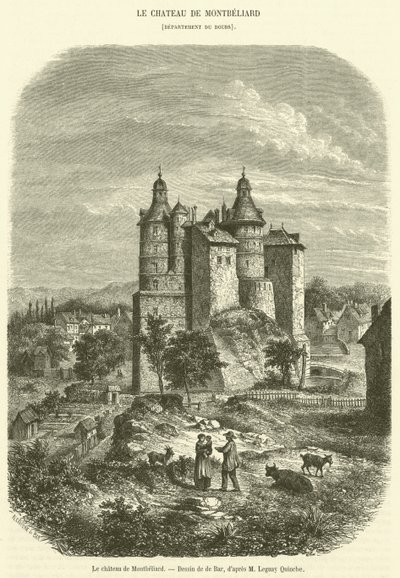 Slottet Montbeliard (gravering) af French School