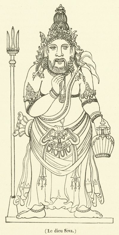 Guden Siva (gravering) af French School