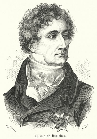 Hertugen af ​​Richelieu (gravering) af French School