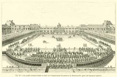 I 1662 har den store karrusel udsigt over placeringen af ​​Mademoiselles parterre, det nuværende Place du Carrousel af French School