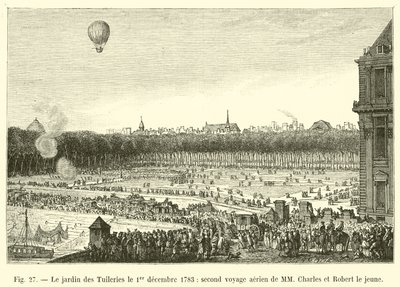 Tuileriehaven den 1. december 1783, anden flyrejse for MM Charles og Robert den Yngre af French School