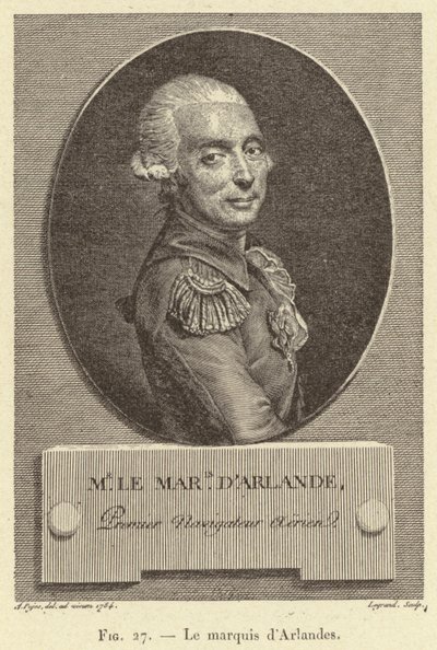 Markisen af ​​Arlandes (gravering) af French School