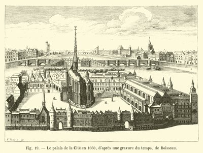 The Palace of the City i 1660, fra en gravering fra tiden, af Boisseau af French School