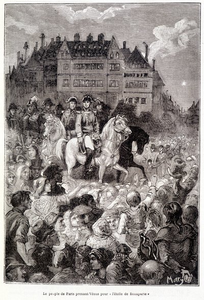 Indbyggerne i Paris tager Venus for "Bonapartes stjerne" - i "Les terres du ciel" af Camille Flammarion, ed. Marpon  Flammarion, Paris af French School